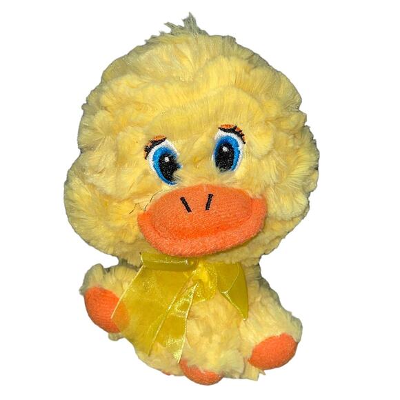 Walmart Plush Duck Ribbon Bow Nursery Shower Stitched Eyes Stuffed Animal 8" - Picture 2 of 9